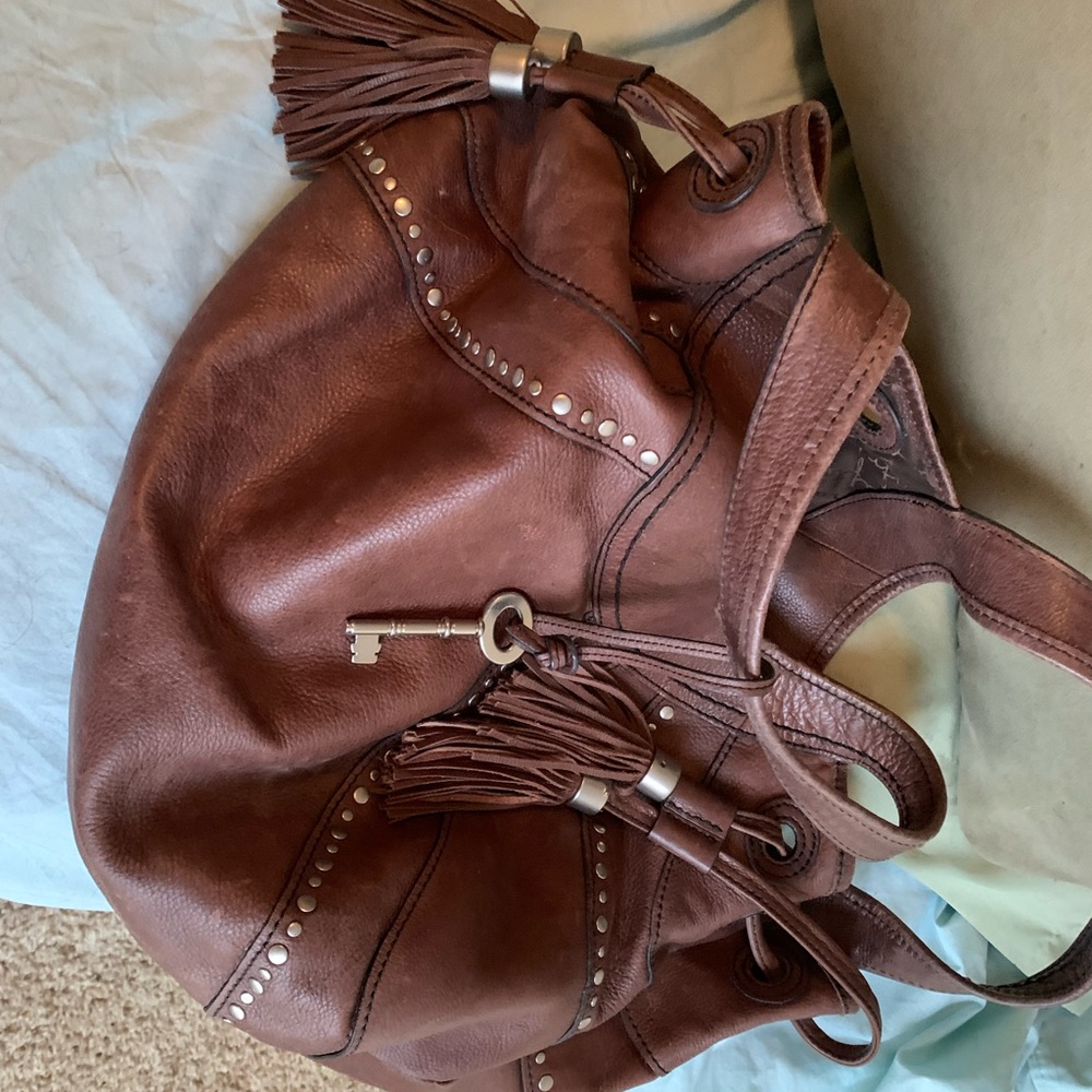 New used Fossil quality leather in chocolate brown. 18”x12”high good condition - Picture 3 of 4